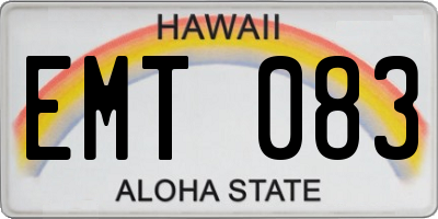 HI license plate EMT083