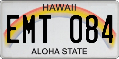 HI license plate EMT084
