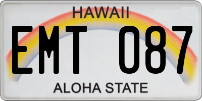HI license plate EMT087