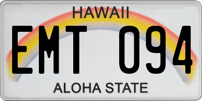 HI license plate EMT094