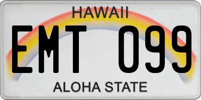 HI license plate EMT099