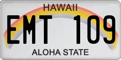 HI license plate EMT109