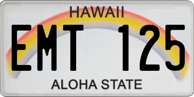 HI license plate EMT125