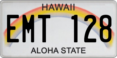 HI license plate EMT128