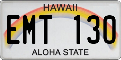 HI license plate EMT130
