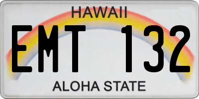 HI license plate EMT132
