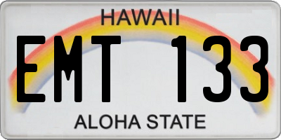 HI license plate EMT133