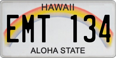 HI license plate EMT134