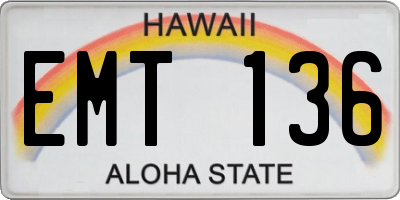 HI license plate EMT136