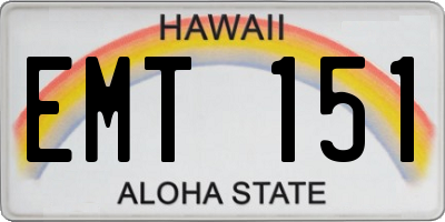HI license plate EMT151