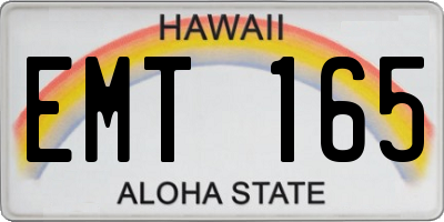HI license plate EMT165