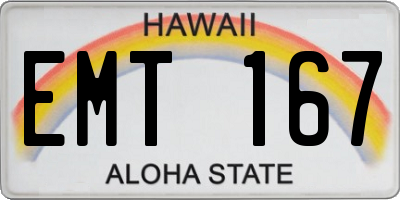 HI license plate EMT167