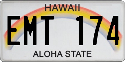 HI license plate EMT174
