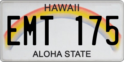 HI license plate EMT175