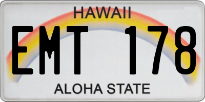 HI license plate EMT178