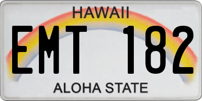 HI license plate EMT182