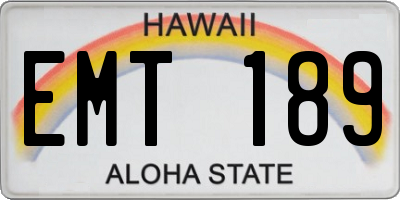 HI license plate EMT189