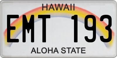 HI license plate EMT193