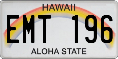 HI license plate EMT196