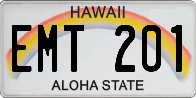 HI license plate EMT201