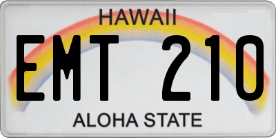 HI license plate EMT210