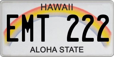 HI license plate EMT222