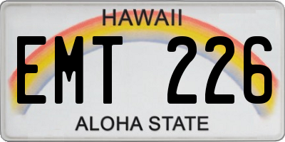 HI license plate EMT226