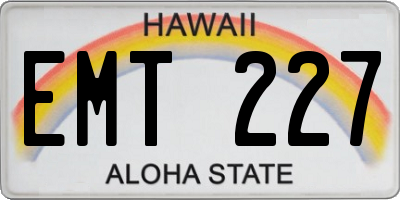 HI license plate EMT227