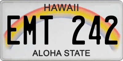 HI license plate EMT242