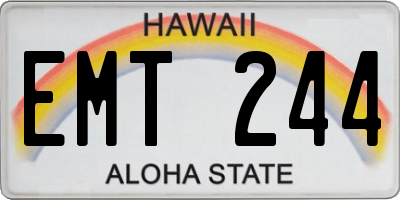 HI license plate EMT244