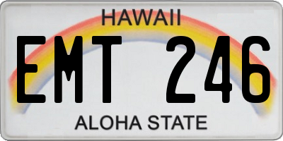HI license plate EMT246