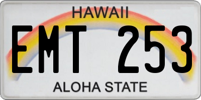HI license plate EMT253