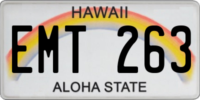HI license plate EMT263