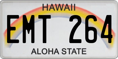 HI license plate EMT264
