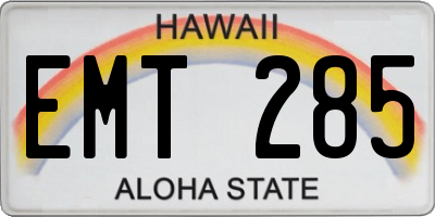 HI license plate EMT285