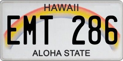 HI license plate EMT286