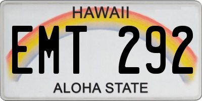 HI license plate EMT292