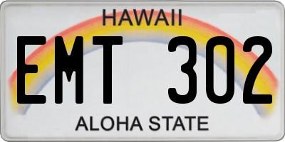 HI license plate EMT302