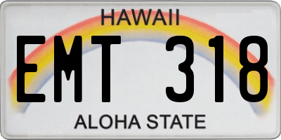 HI license plate EMT318