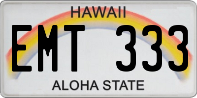 HI license plate EMT333
