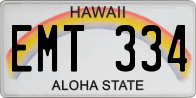 HI license plate EMT334