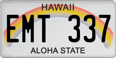 HI license plate EMT337