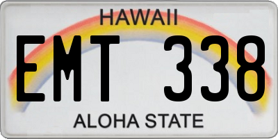 HI license plate EMT338