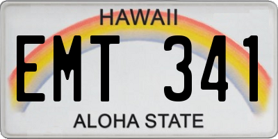 HI license plate EMT341