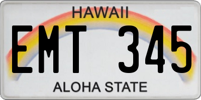 HI license plate EMT345