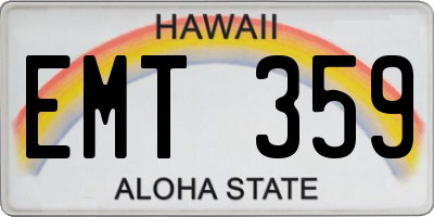 HI license plate EMT359