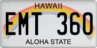 HI license plate EMT360