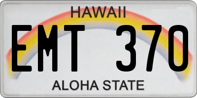 HI license plate EMT370