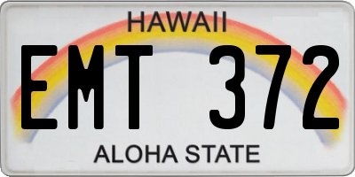 HI license plate EMT372
