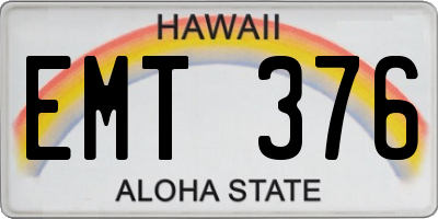 HI license plate EMT376